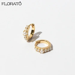 925 Silver Needle New Fashion Vintage Japan Korean Hoop Earrings for Women Sweet Simulated Pearl Circle Jewelry Pendientes Gifts