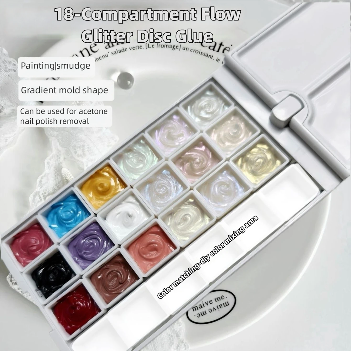 

2026 Limited Edition 18 Colors No Wipe Nail Art Patting Gel Palette, Gradient Iridescent Transfer Painting Mixing UV Gel for Pro