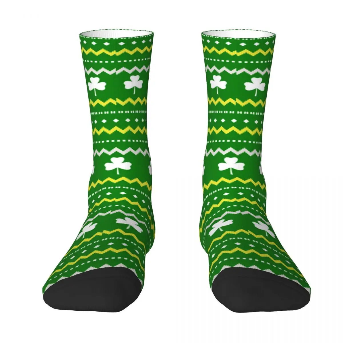 St Patricks Day Stockings Women Vintage Fair Isle Socks Soft Breathable Novelty Socks Winter Outdoor Non Slip Custom Socks Gift