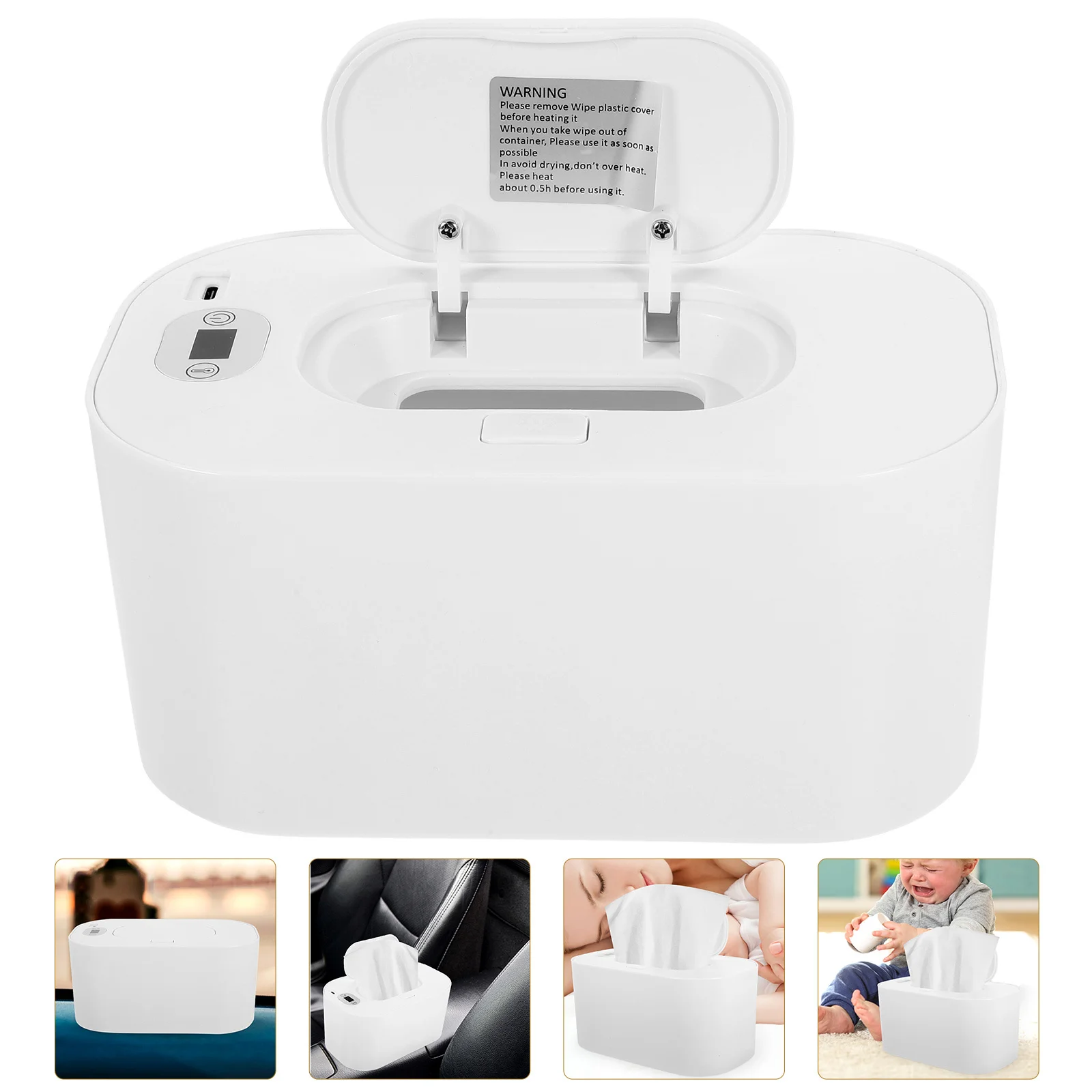 Podgrzewacz do mokrych chusteczek dla niemowląt USB Przenośny podgrzewacz do chusteczek podróżny Lekki i wytrzymały Prezent na baby shower Niezbędny w podróży