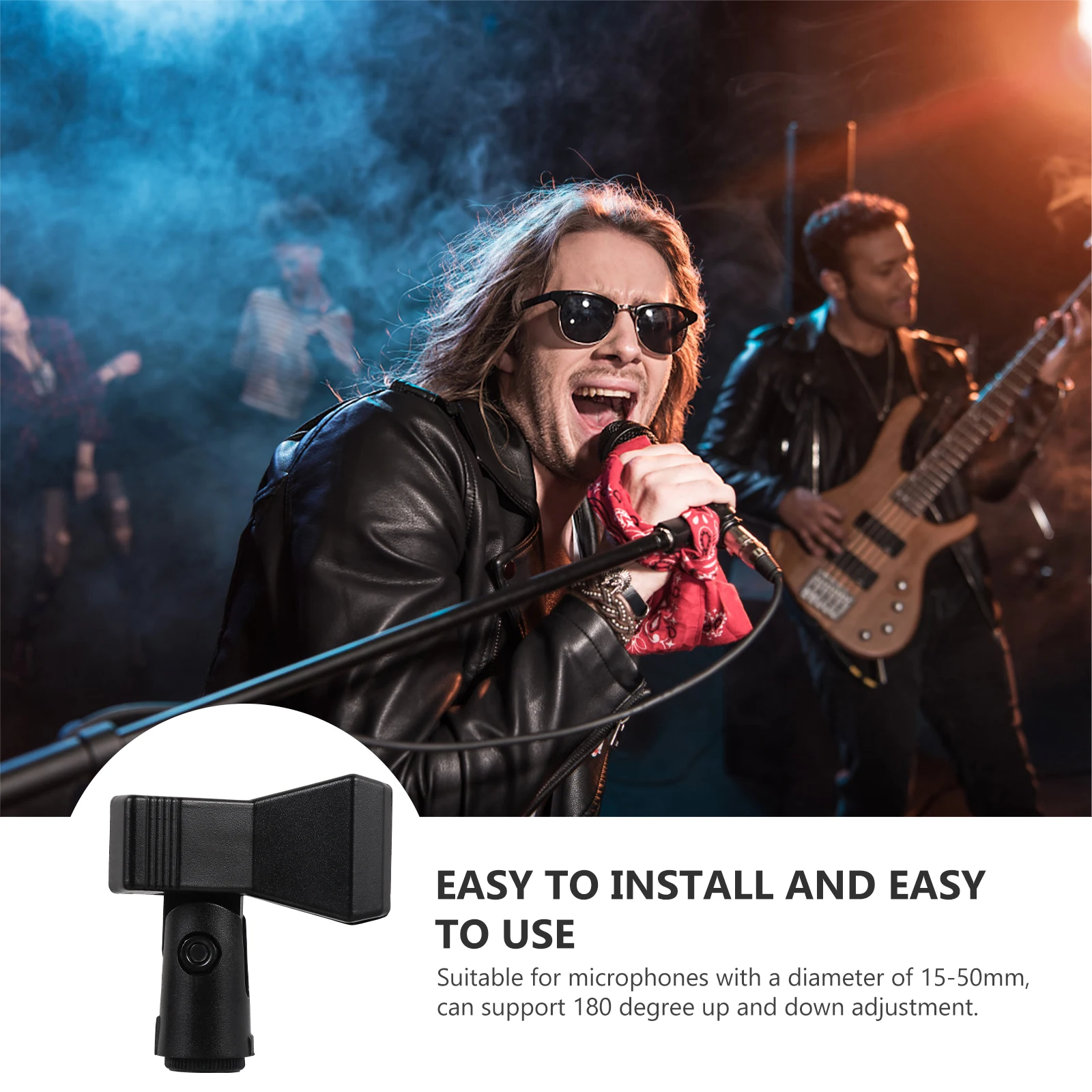 

3PCS Microphone Bracket Accessories 38inch Adapter 58inch Hole for 1550mm Mics Durable Plastic Alloy Black Color