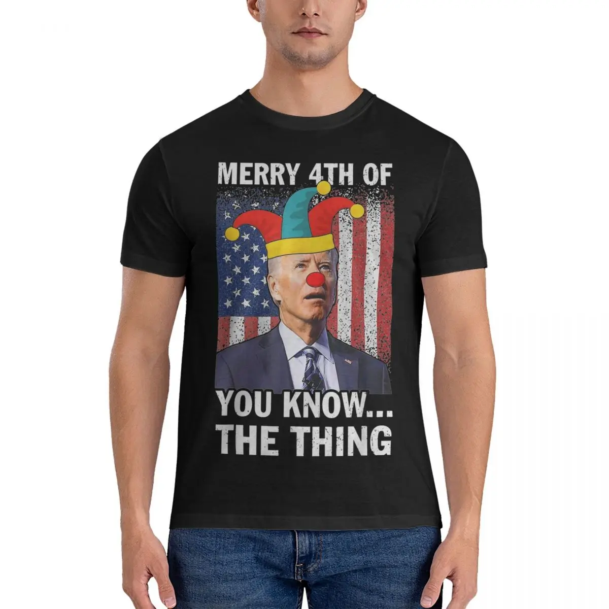 Funny Joe Biden Dazed Merry 4th Of You Know... The Thing T Shirt Summer T-Shirts Cotton Tshirt For Couple Short Sleeve  Top Tees