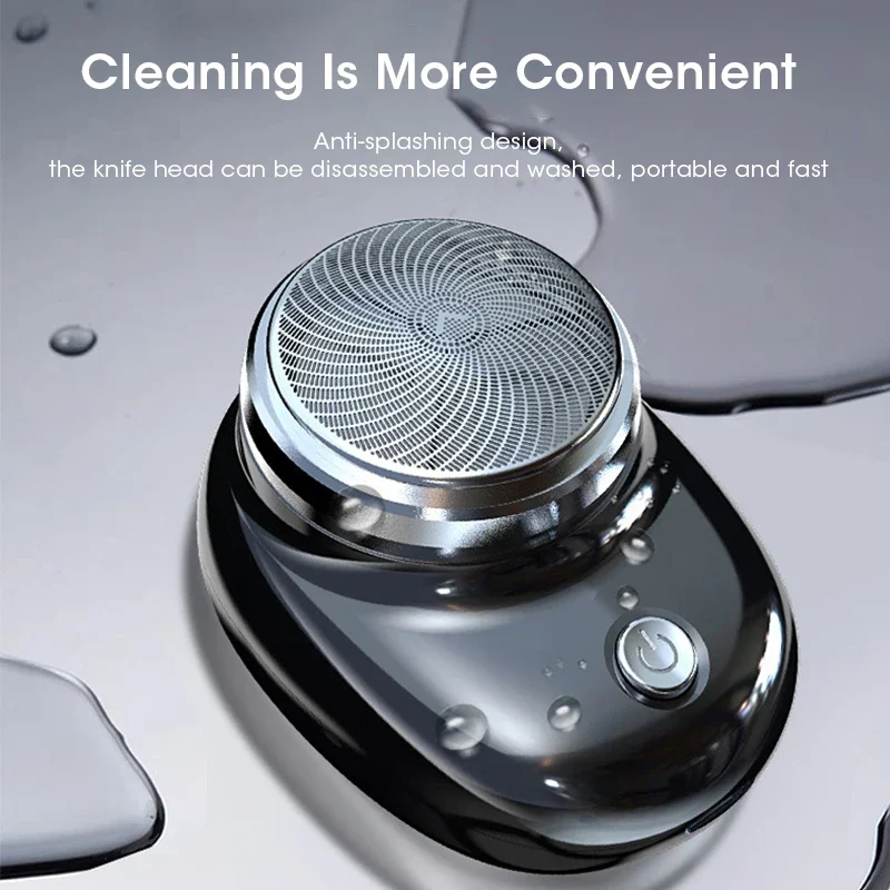 Lavável Mini barbeador elétrico para homens, tamanho de bolso, recarregável, aparador sem fio portátil, barba facial, aparador de pêlos