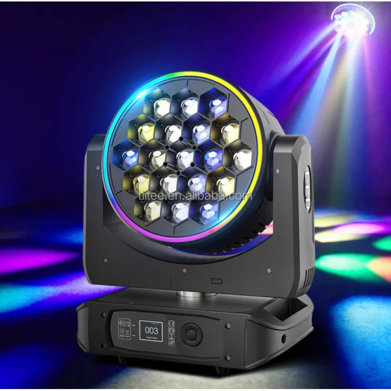 

Tiitee TT-4019F Super 19X40W RGBW 4 in 1 LED Bee Eye Zoom Moving Head Wash Light Stage Light