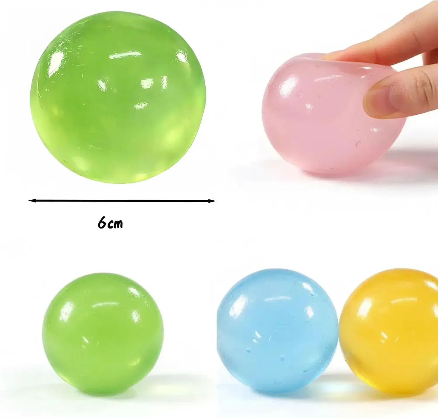 Juguete Blandito de Maltosa, Lindo Mochi Antiestrés, Juguete Sensorial Suave, Bola Transparente Azul Simulada, Juguete de Descompresión de Rebote Rápido