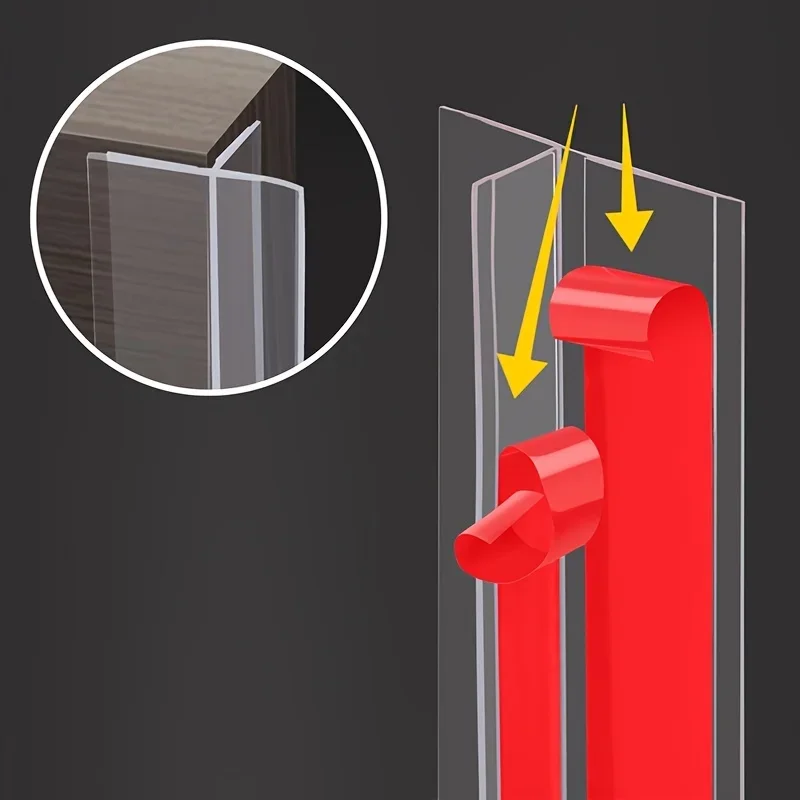 شريط عزل مقاوم للرياح من السيليكون عالي الجودة على شكل حرف T، مناسب للباب والفجوات الزجاجية - شفاف ومتين وسهل الالتصاق #5