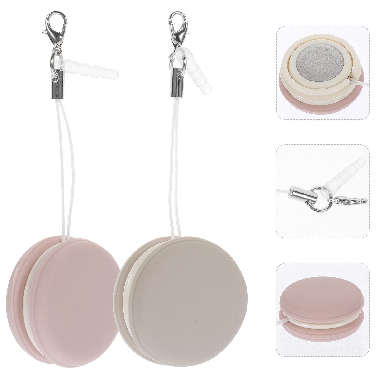 

2 pcs Round Phone Screen Cleaner Silicone Wipe Tool For Mobile Cellphone Portable Scratch-Free Pendant Compact Design Travel