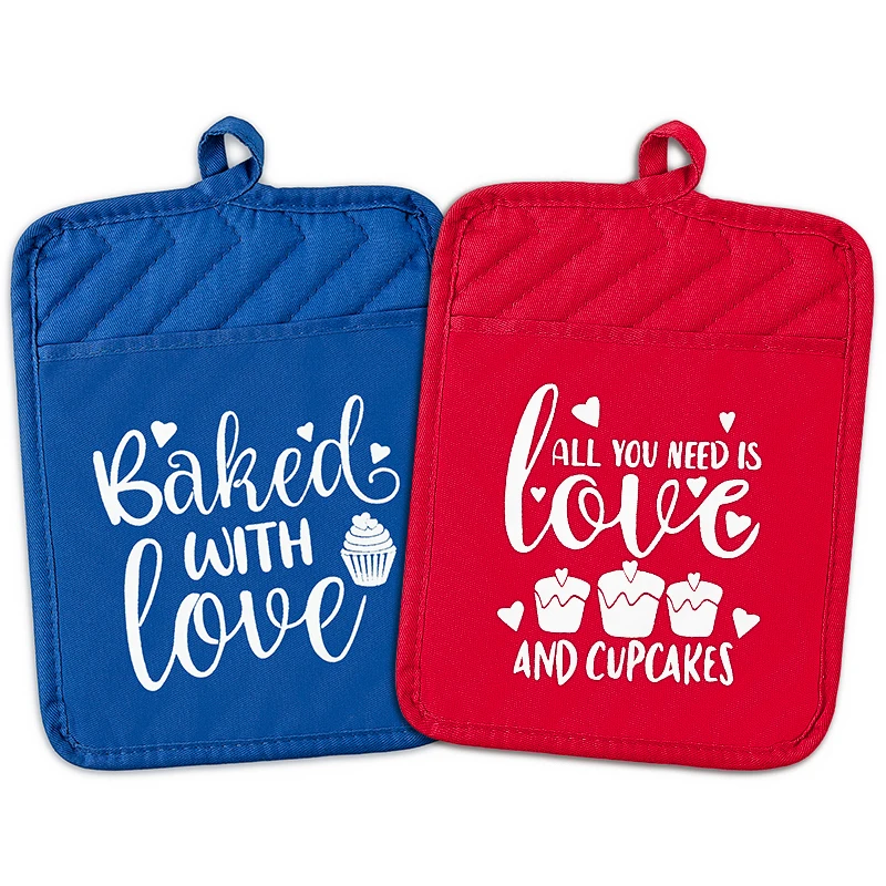 Kitchen Pot Holders Cotton Oven Mitts Heat Resistant Mat Insulation Pad for Baking Oven BBQ Housewarming Party Favors