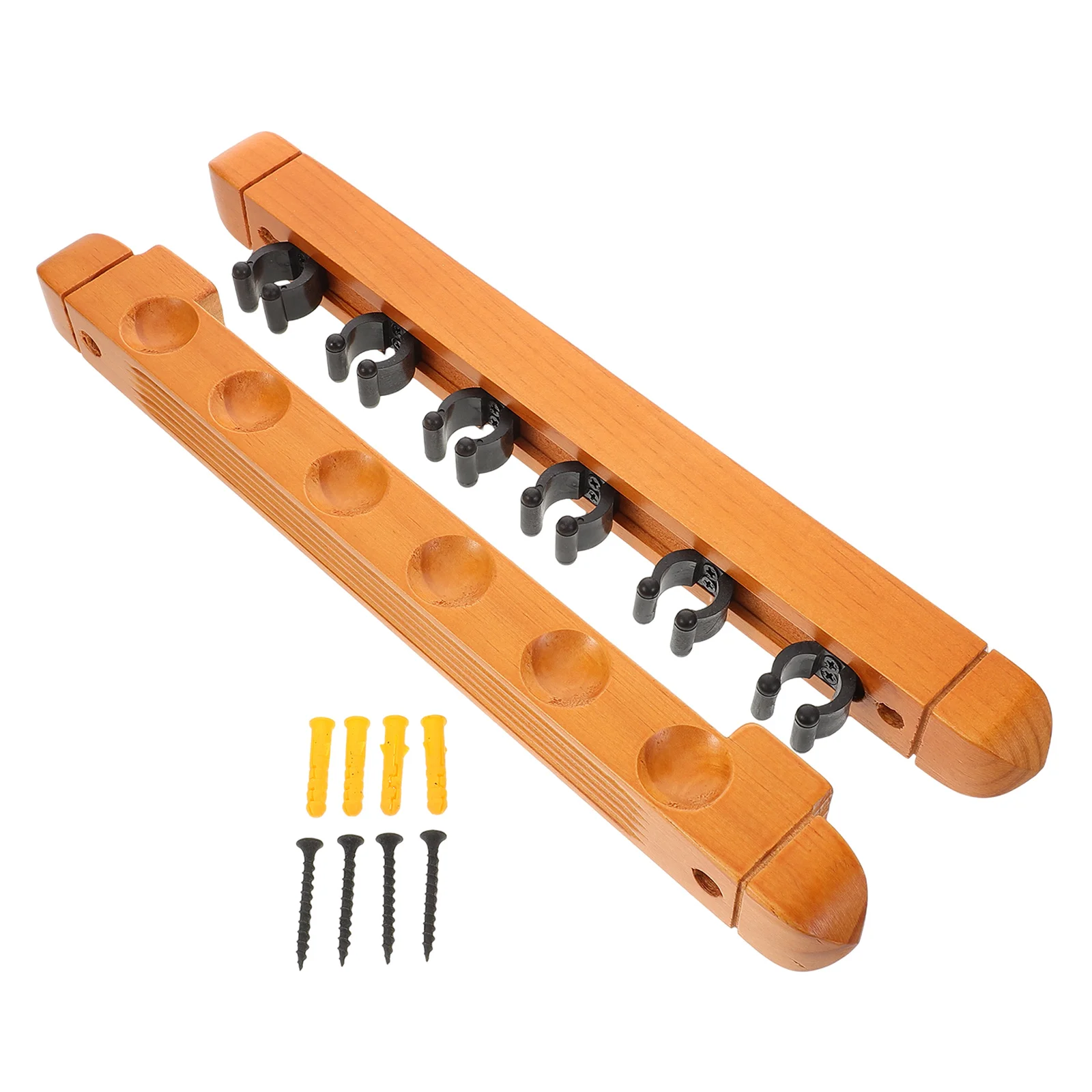 

2 Pcs Billiard Rack Stick Billiards Pole Wooden Holder Storage Accessories Racks Pool