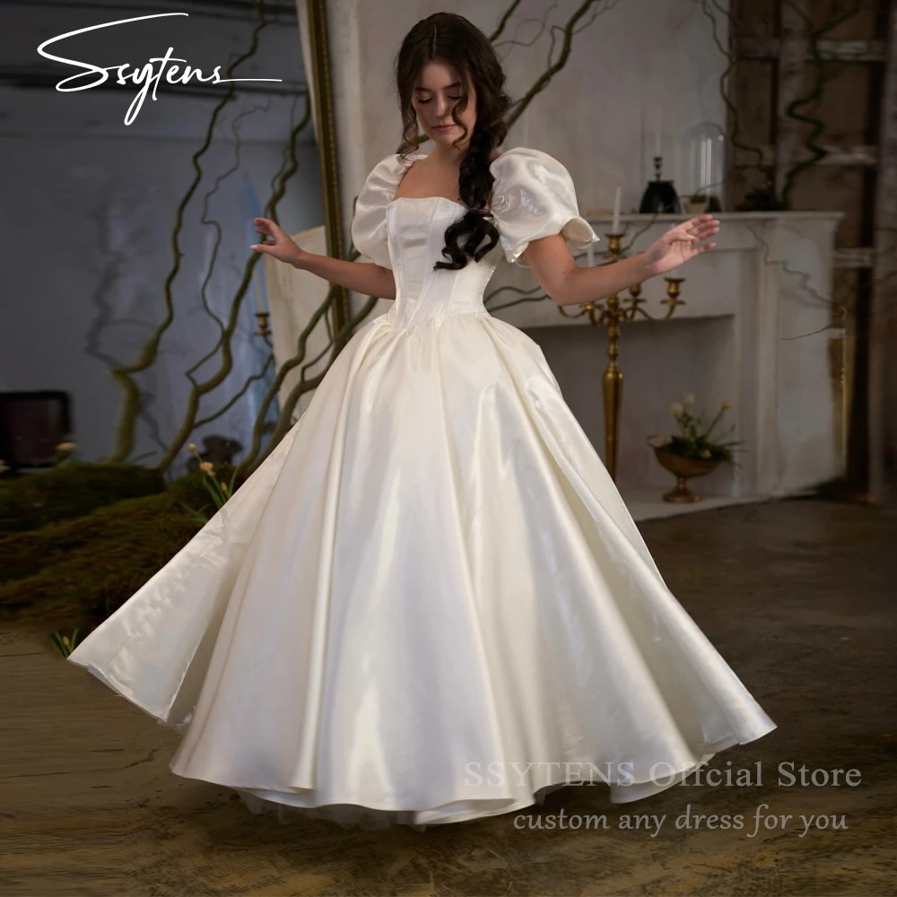 

SSYTENS Modern White Evening Dresses Puff Sleeves A-Line Prom Dresses Long Formal Birthday Party Dresses Vestido 2026 Customized