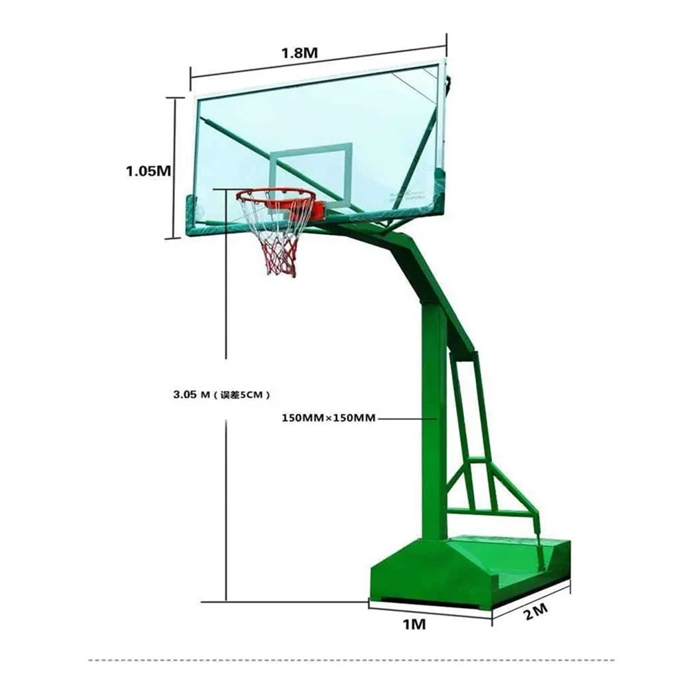 Papan Pantul Bola Basket Fiberglass dengan Ring