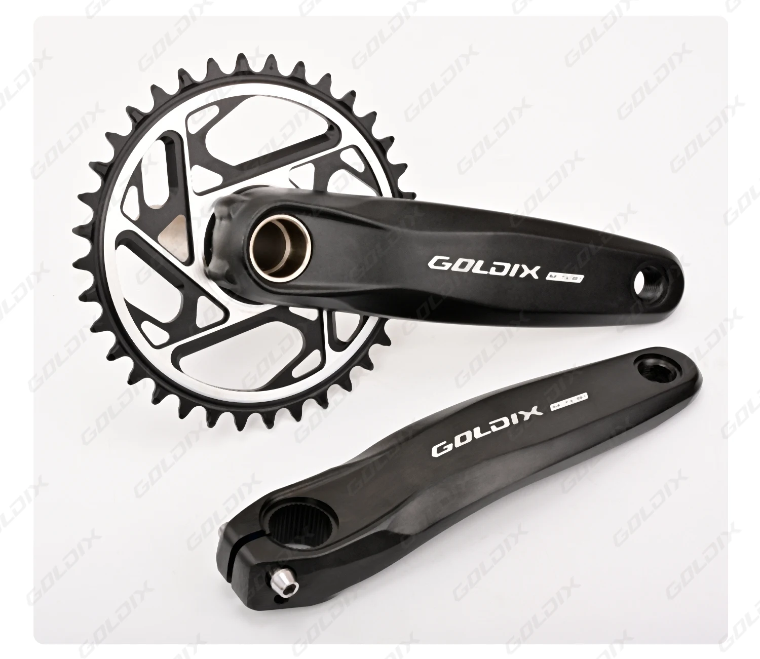 GOLDIX Hochfeste Fahrradkurbelgarnitur 165/170/175mm Geschmiedeter Legierungs-Kurbelarm 3-Bolzen-Direktmontage Schmal-Breit-Kettenblatt für MTB-Fahrrad – Detail 10