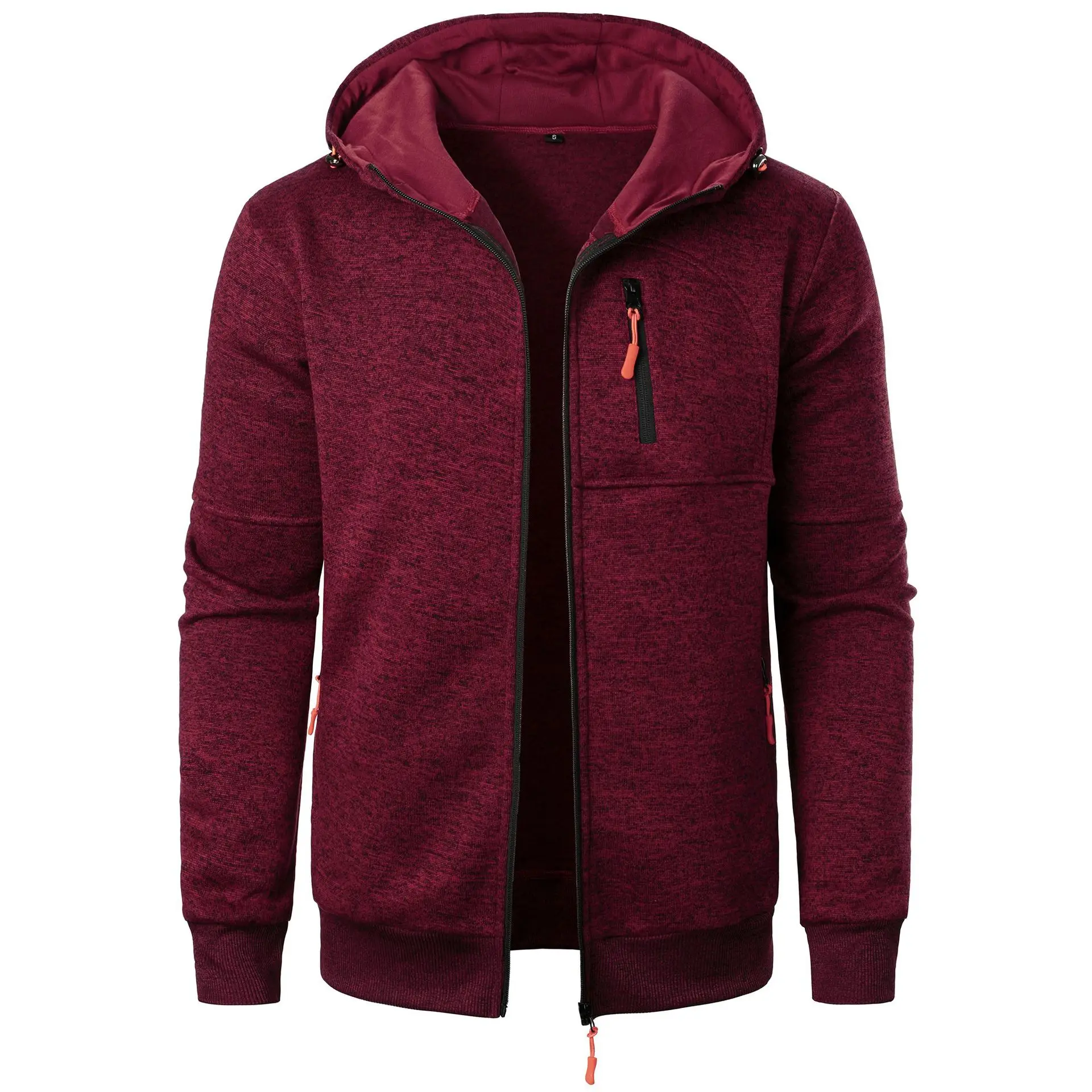 

Men's Sports Fitness Casual Jacquard Sweater Cardigan Hooded Jacket Knitted Cardigan New
