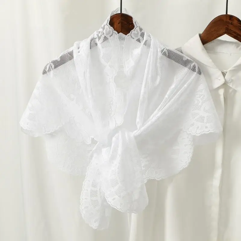 

31BF Стильный кружевной шарф, мягкая дышащая ткань для ежедневного использования, термостойкий головной убор для свадебного