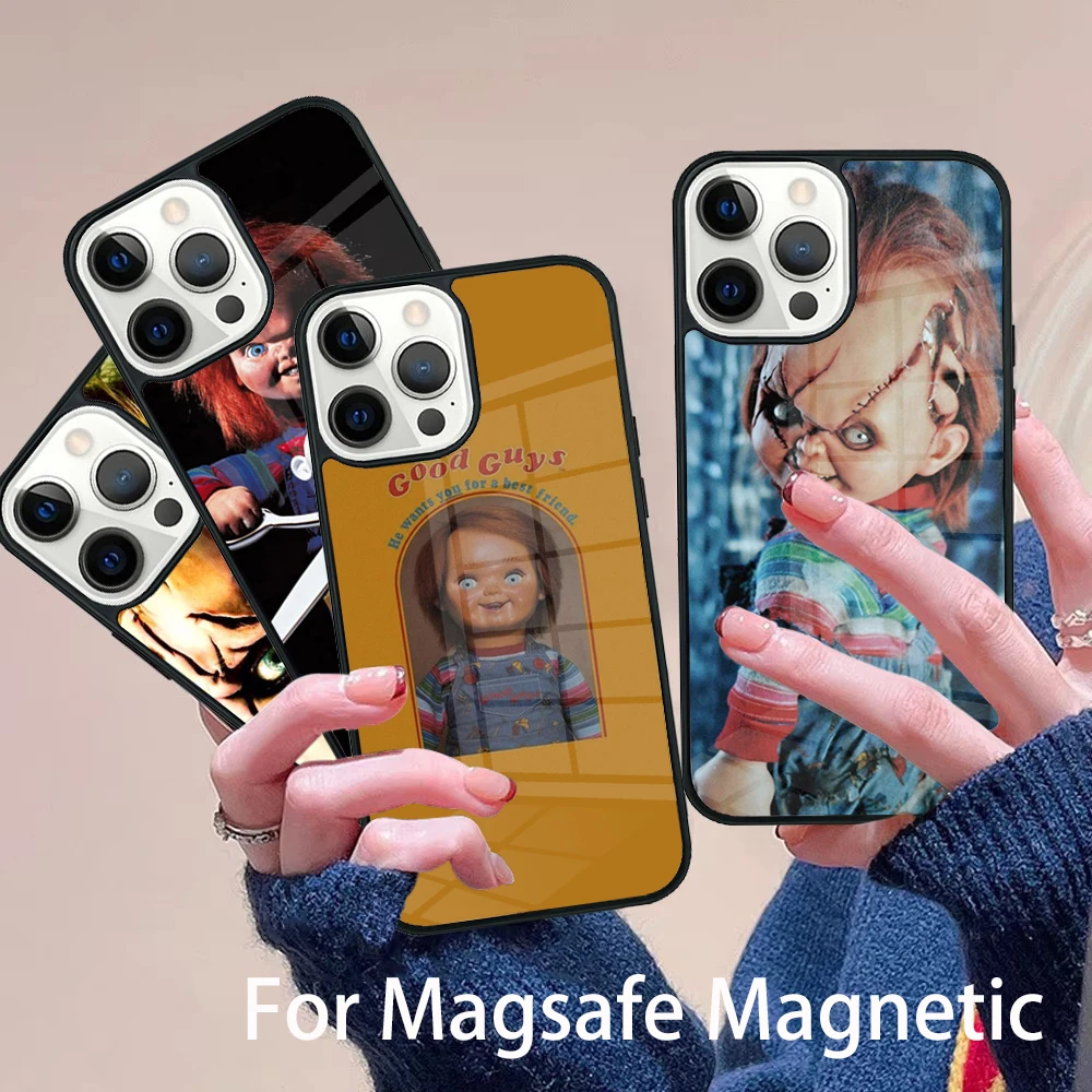 

Horror Movie CHUCKY Phone Case Magesafe Magnetic Wireless Charge Cover For IPhone 16 11 12 13 14 15 Pro Max Plus Mini