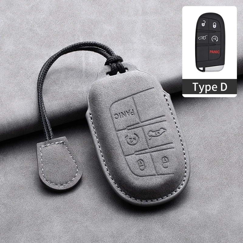 For Jeep Renegade Grand Cherokee Dodge Ram Charger 1500 Challenger Chrysler 300C Journey Leather Car Remote Key Case Cover