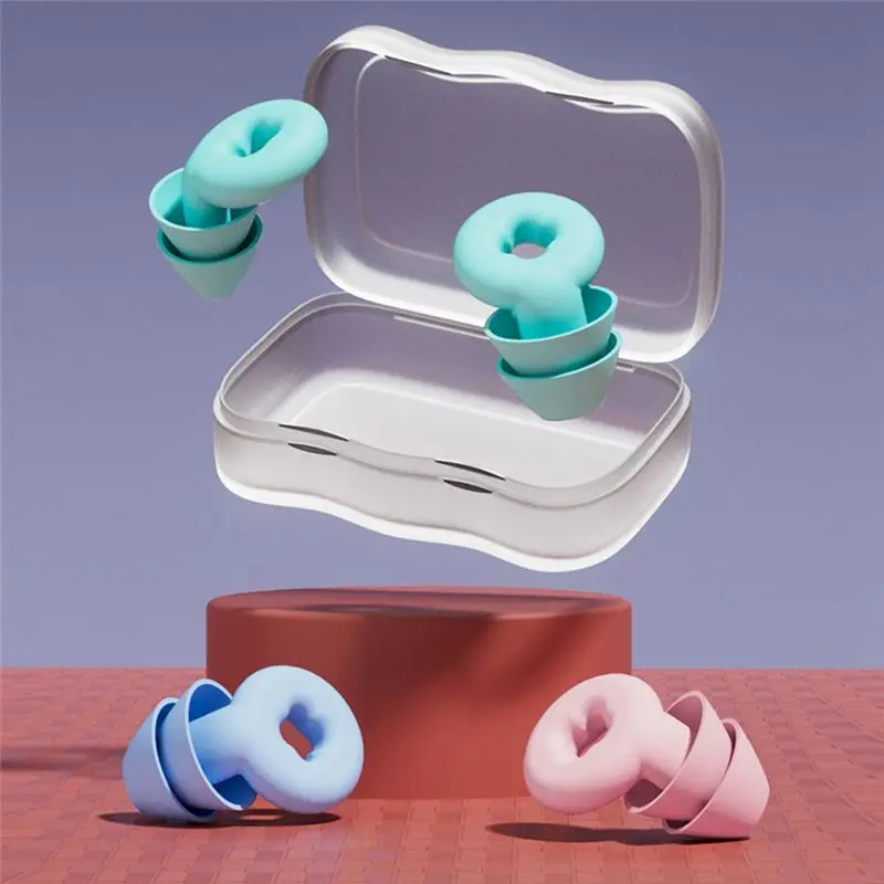 AA80 Soft Ear Plugs for Noise Reduction Waterproof Silicone Ear Plug for Sleeping Airplanes Noise Sensitivity Blue