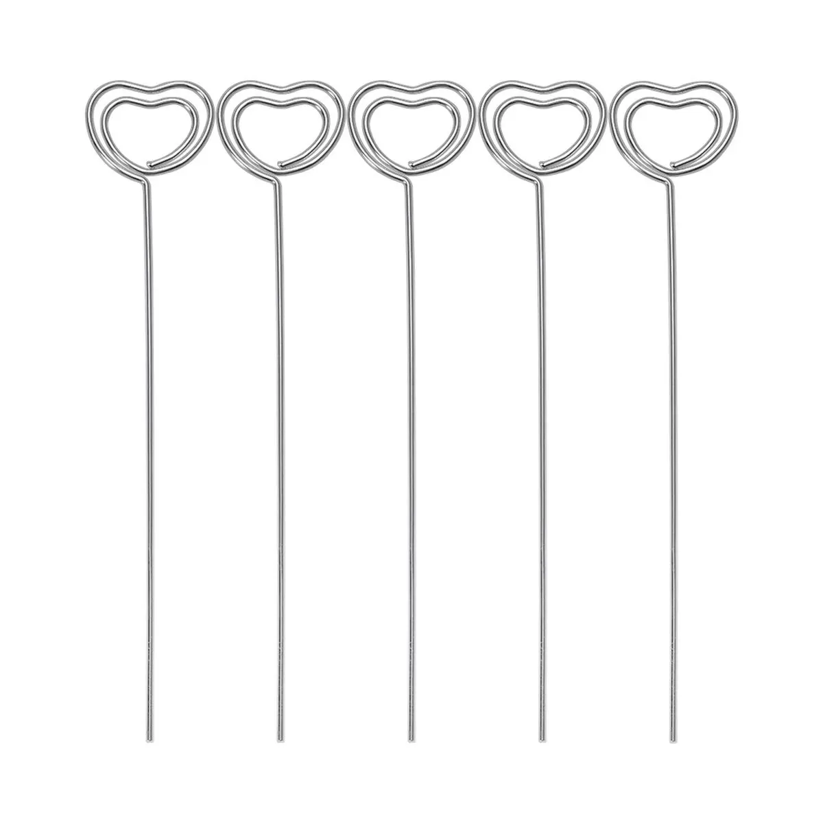 50Pcs Elegant Love Heart Metal Photo Clips Premium Memo Holder Clip for Photos Notes Business Cards Home Office Party Favor