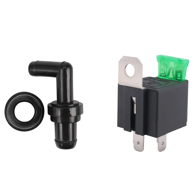 12V 30A 4 Pin SPST Auto Vehicle Relay Normally Opener Switch & 90 Degree PCV Valve And Grommet Kit