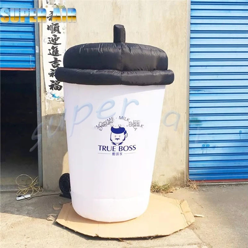 Taza inflable de té de la leche del producto personalizado del bonito diseño con el logotipo publicitario para la decoración