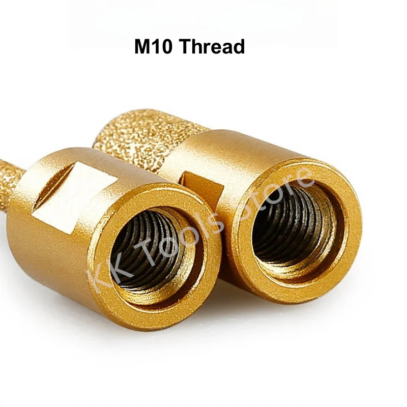 M10 Vacuum Brazed Diamond Stone Core Drill Bit Slotting Trimming Tool Angle Grinder Clearing Granite Marble Brick Profile Router