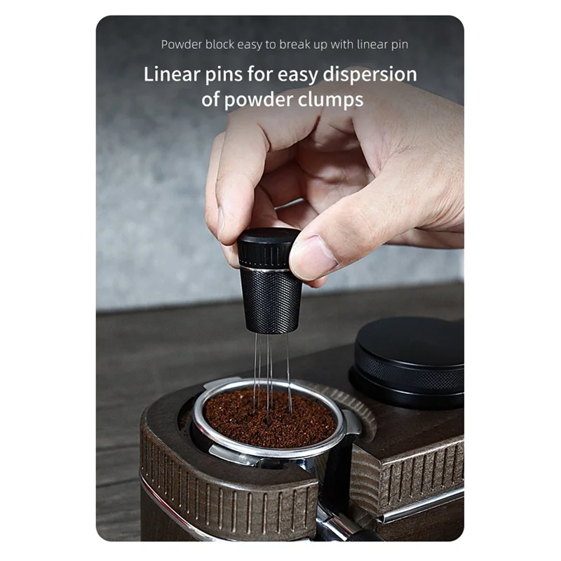 ABGU القهوة النمام القماش مسحوق إبرة مع قاعدة القهوة القماش مسحوق النمام إبرة القهوة WDT أداة اثارة مسحوق إبرة 1