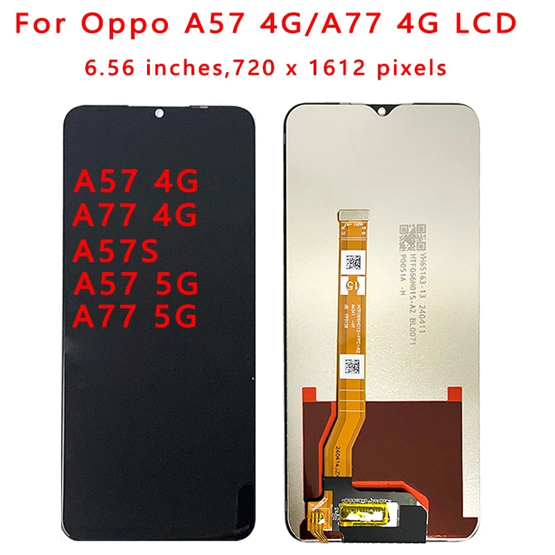 Pantalla de 6,56 pulgadas para Oppo A57 A77 4G/5G CPH2387 PFTM20 CPH2385 CPH2339 LCD A57S pantalla + reemplazo del digitalizador del Panel táctil