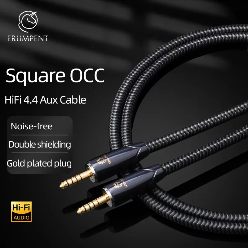 

ERUMPENT HiFi 4,4 мм Aux кабель Высокопроизводительный 4,4 мм сбалансированный разъем Коаксиальный аудиокабель-адаптер для усилителя телефона
