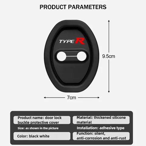 4 पीस एक्सटेंडेबल सिलिकॉन कार डोर लॉक कवर वाटरप्रूफ जंग-प्रूफ प्रोटेक्शन टाइप R सिविक CRV HRV एकॉर्ड फिट FK8 FK2 FN2 के लिए 10 best sales fn2 प्रकार r - №10