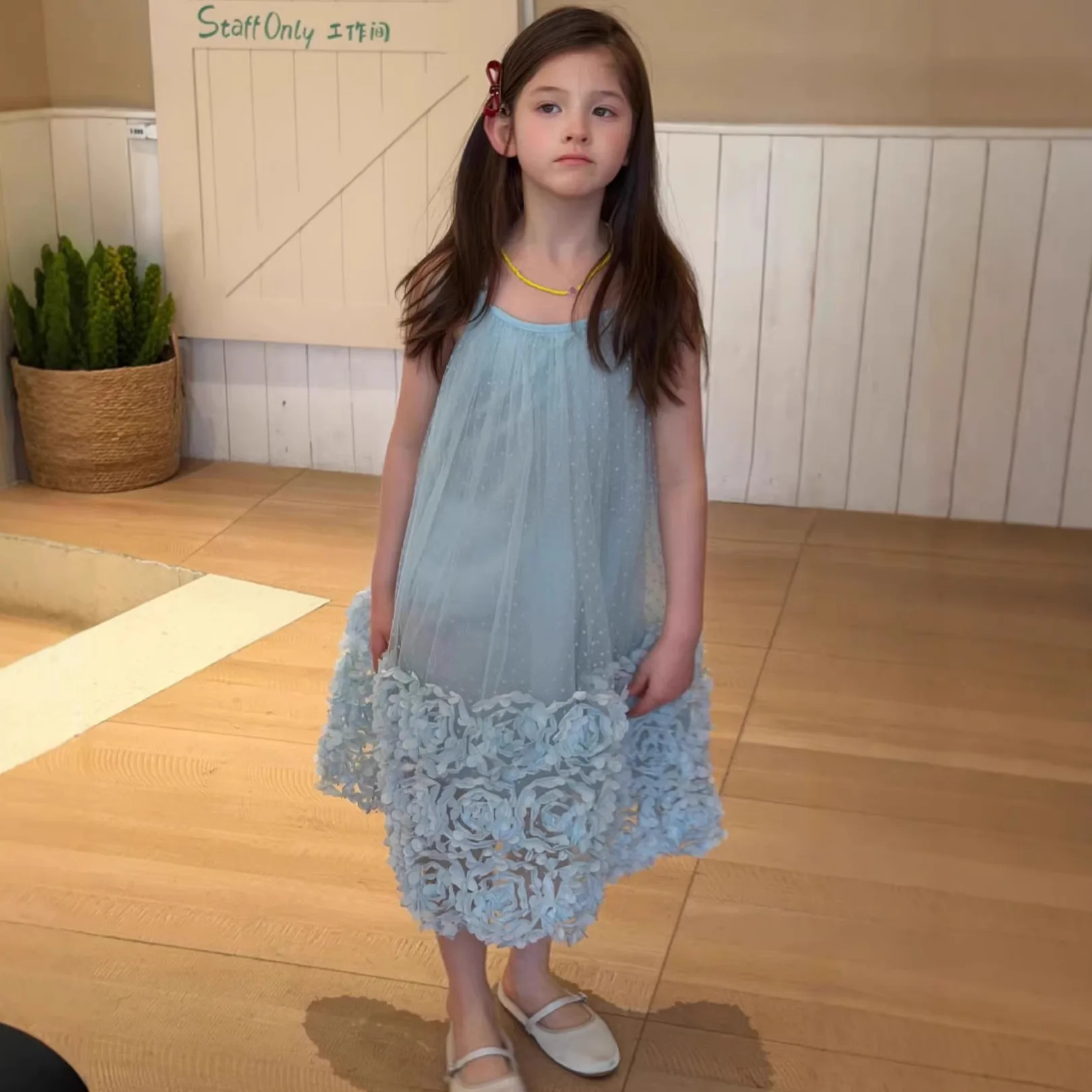 

Girls Suspender Dress 2026 Summer New Baby Mesh Skirt Summer Petal Princess Skirt Children's Skirt Foreign Style