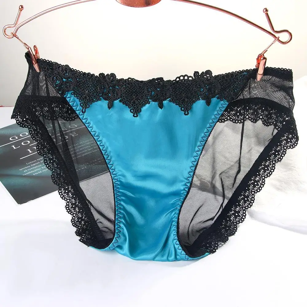 Verführerische, luxuriöse Netz-Satin-Unterwäsche für Damen mit Spitze – Detail 3
