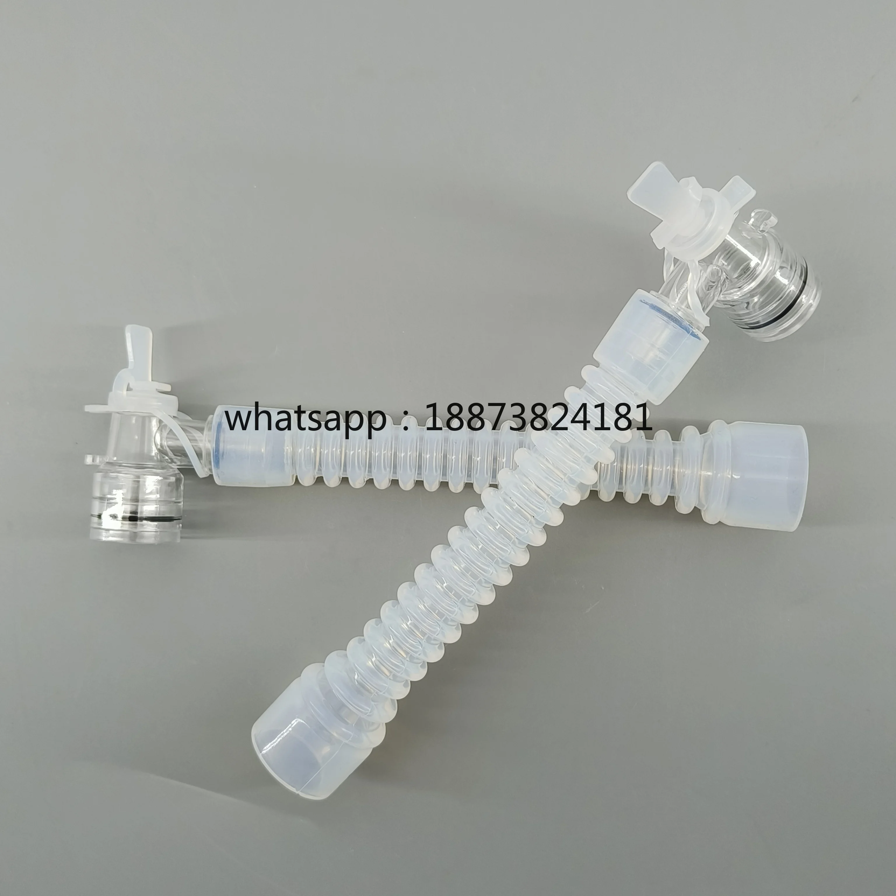 Reusable Medical Silicone Tracheostomy Tube 22CM with Suction Port - Corrugated Ventilator Breathing Circuit fast