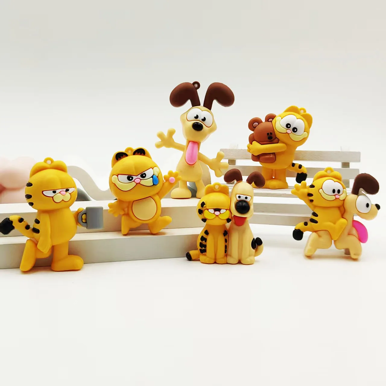 Large Size Cartoon Garfield Keychain, Cute Doll Backpack Pendant, Car Key Chain, Small Gift For Blind Box Accessory