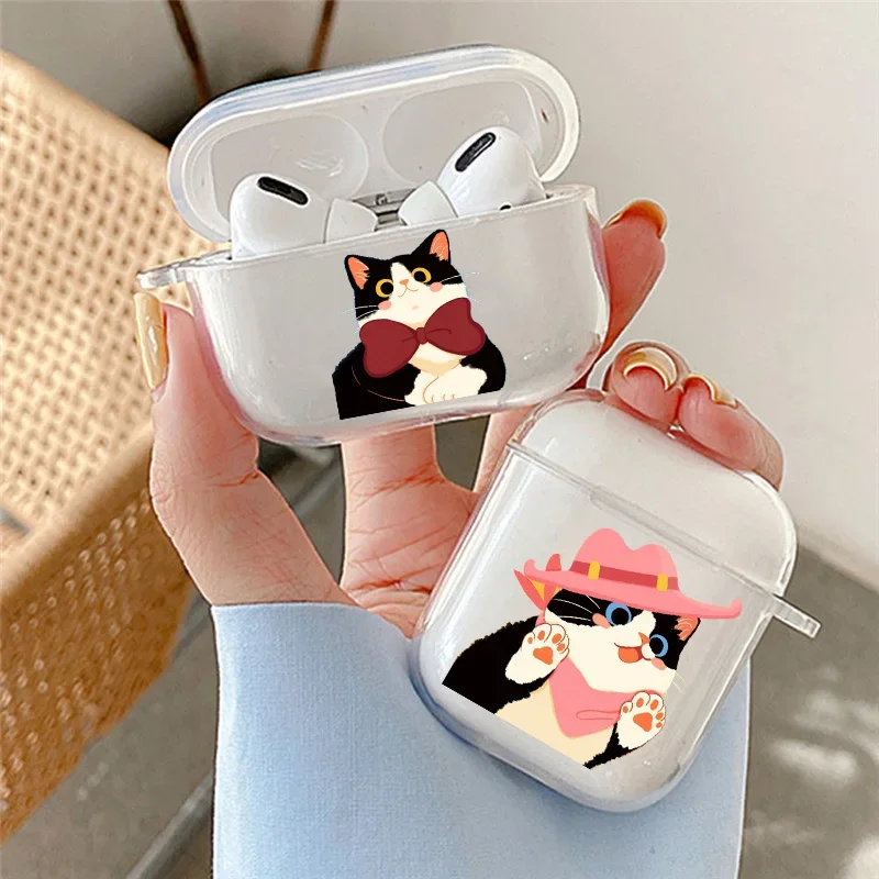 

Cute Cartoon Black Cat Earphone Case for Airpods 4th 3rd 2 Pro Soft Cover for Airpod 2 3 1 Protective Accessorie Shell Fundas