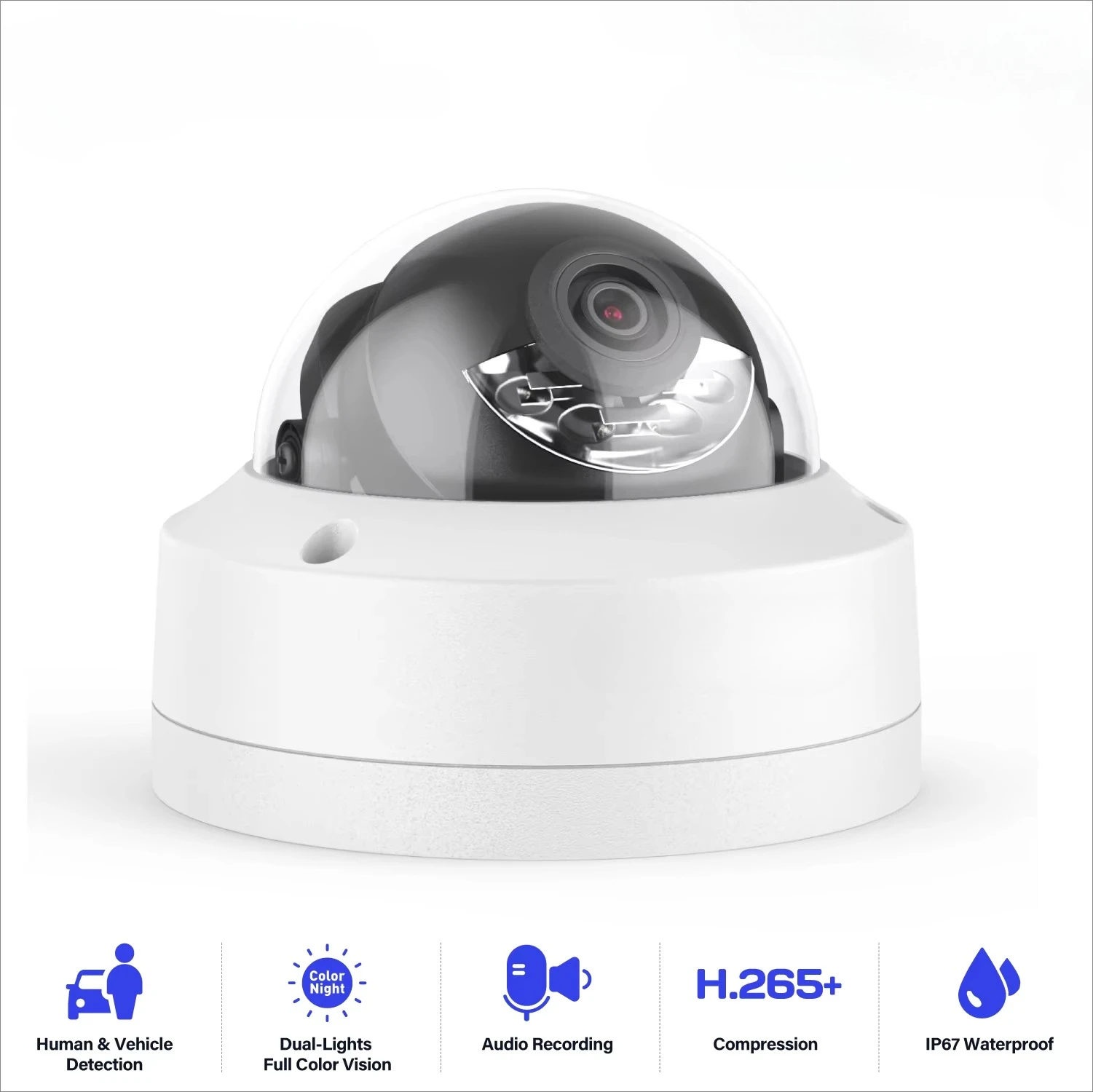 

12MP POE IP Dual Light Dome Network Camera With Motion Detection And Audio Surveillance CCTV Camera