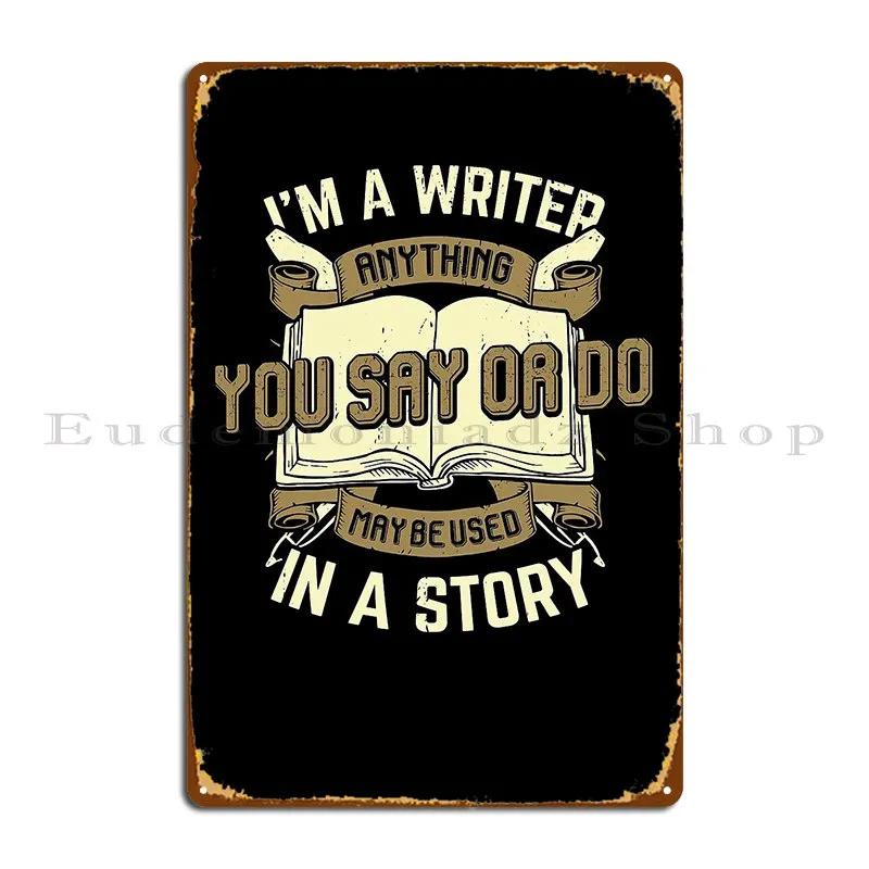 Novelist Book Author Writer Gift Metal Sign Decoration Plaques Designing Print Classic Tin Sign Poster