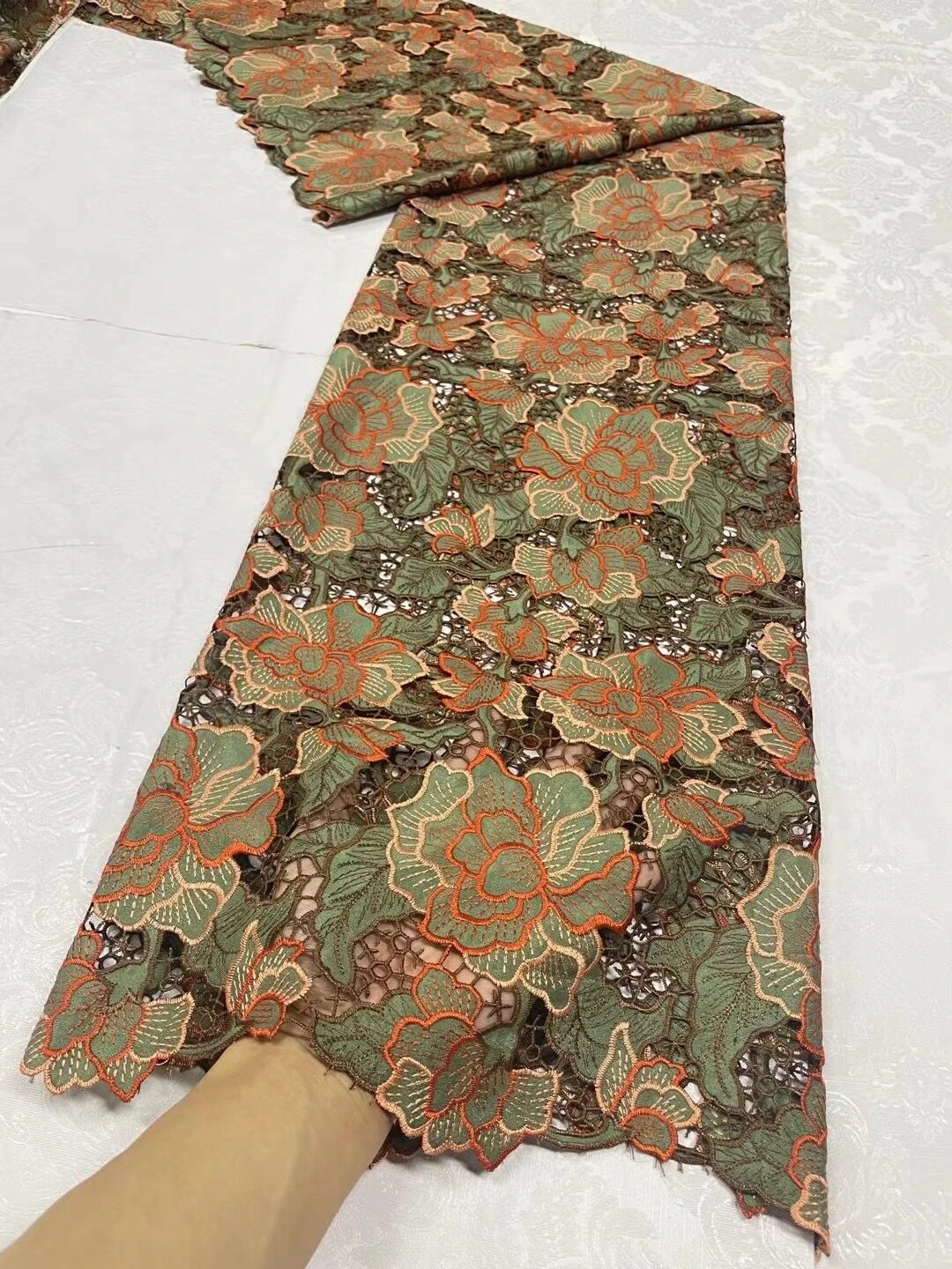 African Cotton Lace Fabric 20234New Arrivals 5Yards Swiss Voile Lace with Stones for Sewing Women Wedding Party Dresses JL319