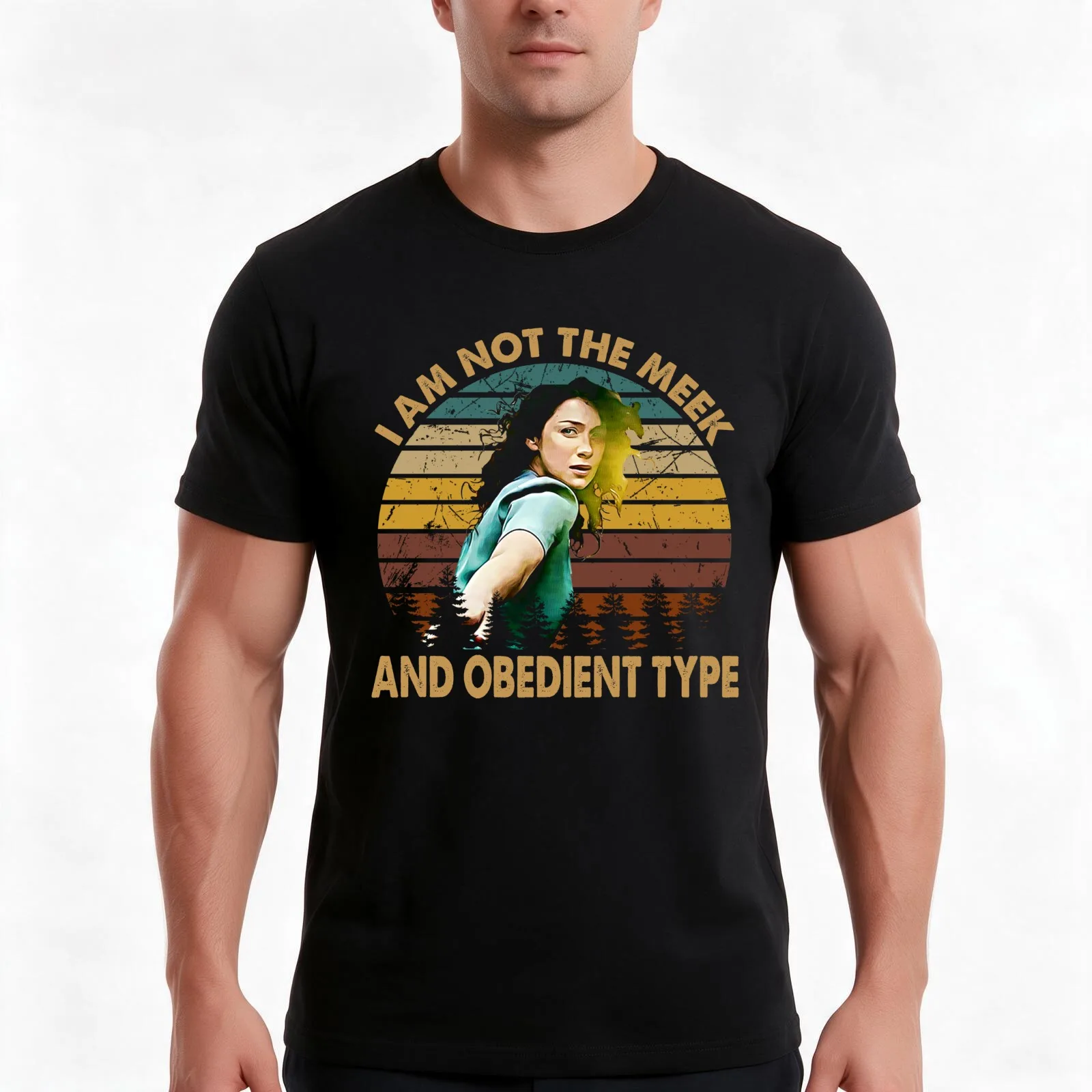 Retro I am not obedient type outlander art film for fans Men T Shirt t shirts for man cotton