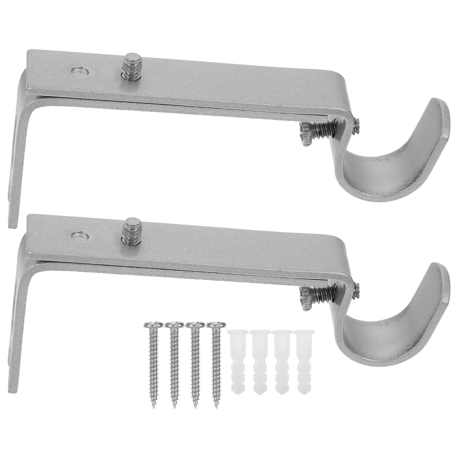 

2Pcs Rustic Iron Curtain Drapery Rod Brackets Adjustable for 19.05mm Rods Easy Installation Modern Farmhouse Decor Curtain Pole