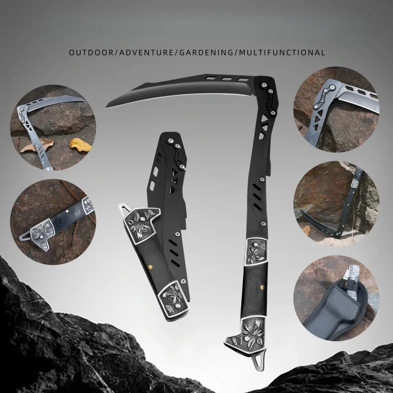 Multi functional outdoor folding sickle saw sickle camping survival tool folding saw
