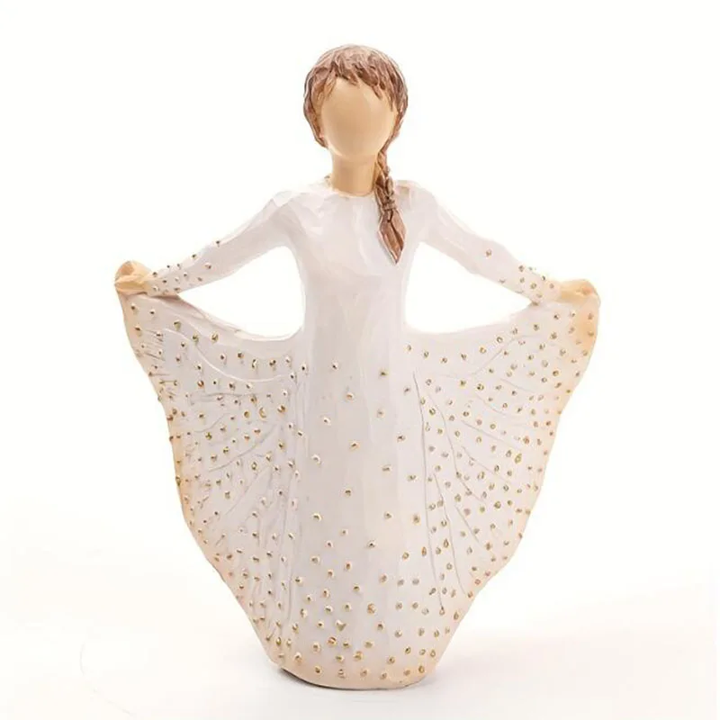 European Style Dress Girl Resin Crafts Birthaday Gift Souvenir Ornament Figurine Miniatures Room Home Decor