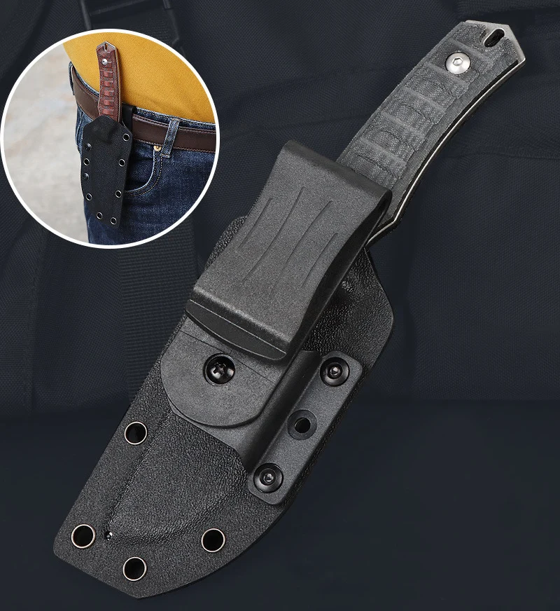 Fixed Blade Knife 14C28N steel Blade Linen handle Handle  With K sheath Outdoor camping Knife Straight Knife