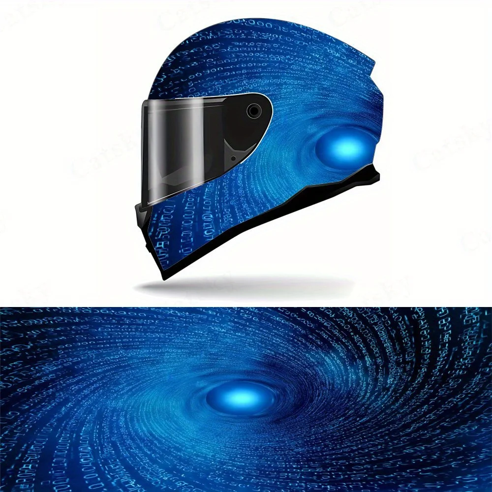 

Виниловая наклейка на полный шлем со спиралью кода - прочная художественная наклейка из ПВХ, подходит для мотоциклетных гоночных шлемов, аксессуаров для шлема,