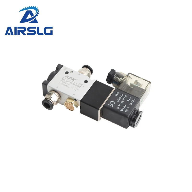 3 Way Port 2 Position 3V210-08 Normally Closed DC12V 24V AC220V Pneumatic Air Solenoid Valve Electric Control Gas Magnetic Valve