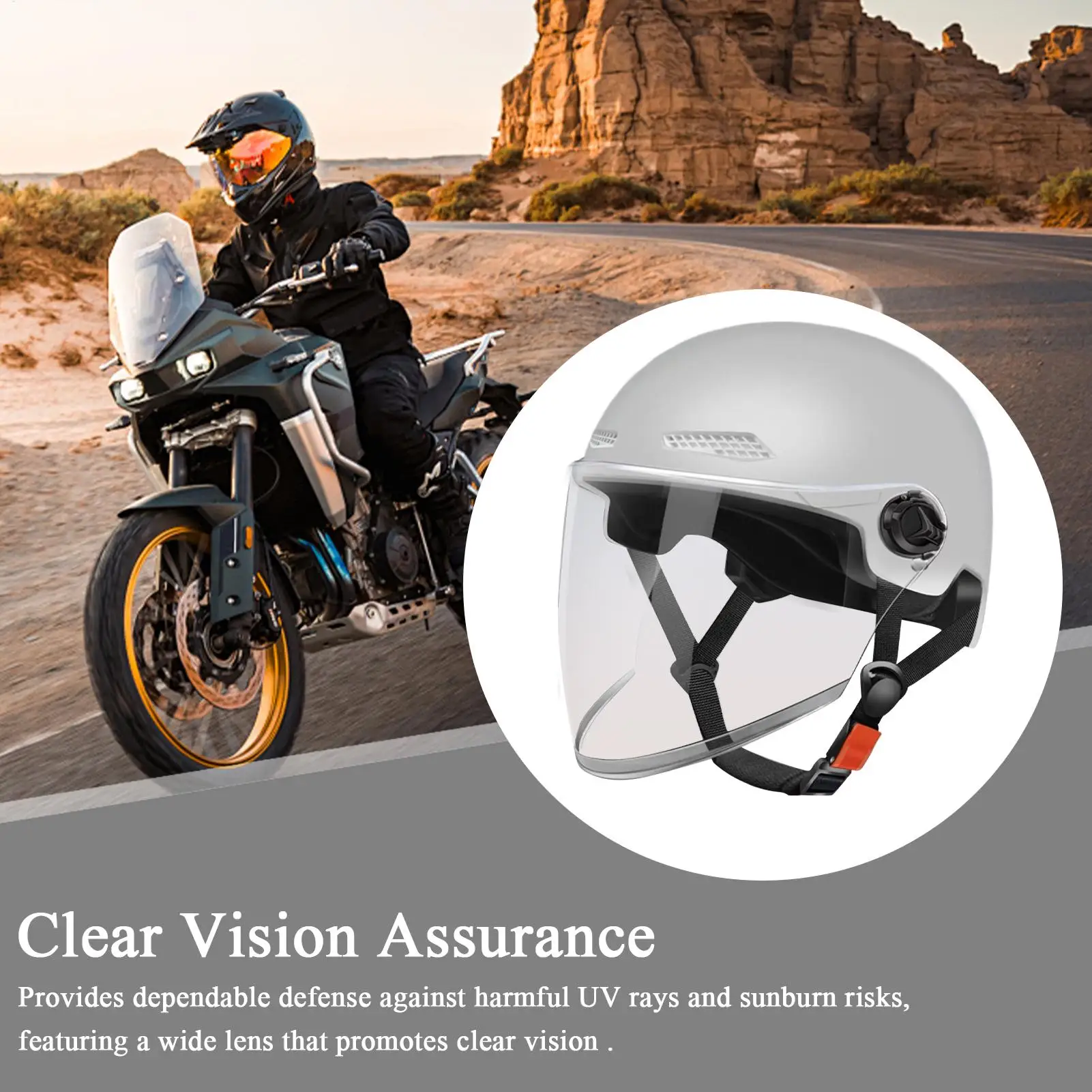 

Motorcycle Half Helmet Lightweight Motorcycle Helmet Retro Quick Release Sun Protection Hat For Riding Adult Electric Bike