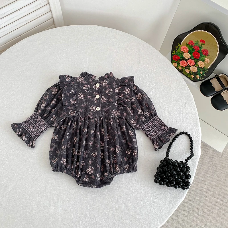 2026 Neu 0-24M Frühling Kleinkind Mädchen Strampler Langarm Baumwolle Bestickt Da Lan Baby Mädchen Overall Kinderkleidung – Detail 5