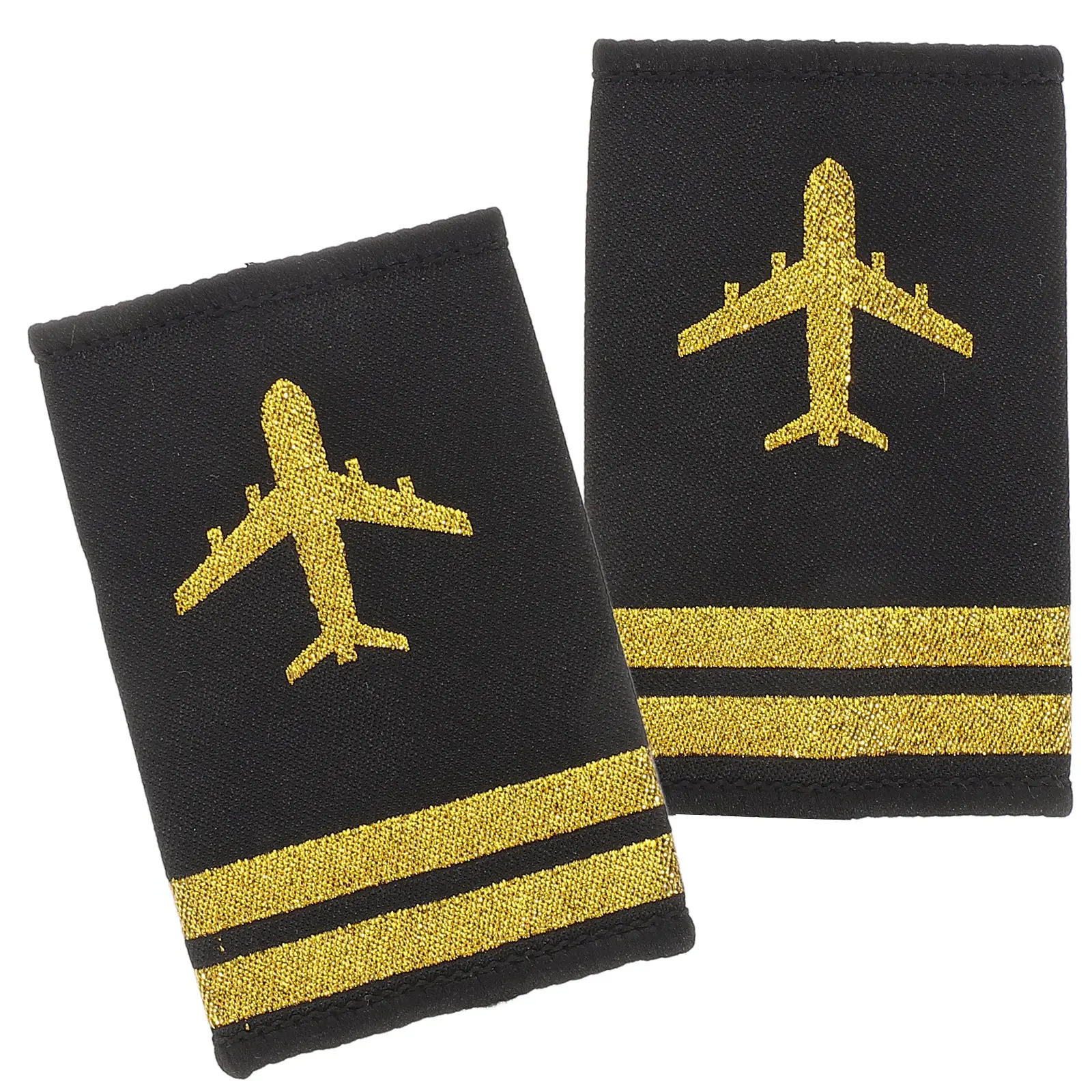 1Pair Pilot Shoulder Epaulets Refined Texture Professional Aviation Uniform Bars for Captain Cosplay Party Accessory