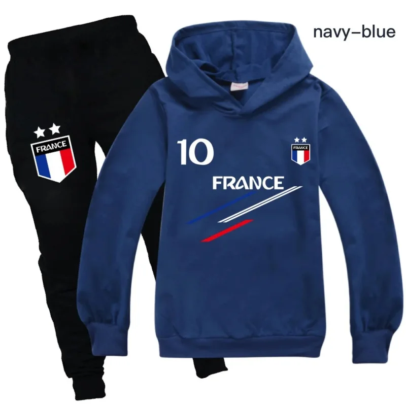 Kids Clothes Baby Boys France Football 10 Tracksuit Tops Pants 2PCS Children Boy Spring Autumn Outfits Girls Sets 2-15 Years