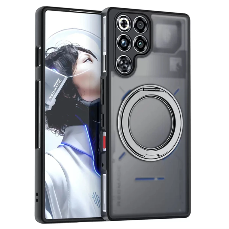 حافظة بحامل حلقي مغناطيسي لهاتف Redmagic 11 Pro Plus حافظة MagSafe غطاء شفاف غير لامع غطاء حماية ممتص للصدمات