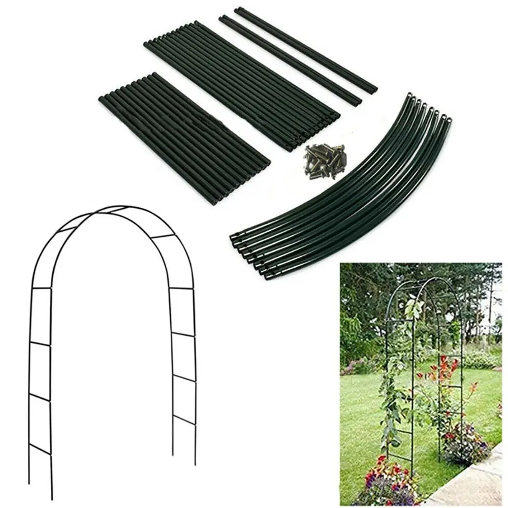 

Железный художественный держатель для цветов, арка, поддержка для скалолазания, черный, белый, зеленый цветочный каркас, дверные аксессуары, решетка для поддержки растений «сделай сам»